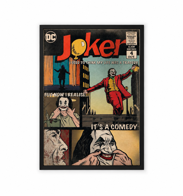 Vintage-style Joker wall art