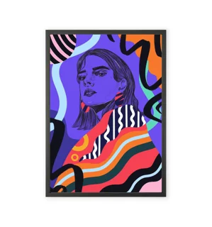 Abstract portrait art painting