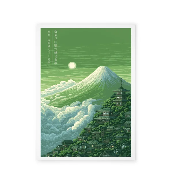 Wall art featuring a design of Japan's Mount Fuji