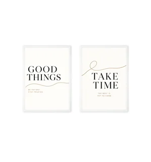 Two-piece motivational typography wall art