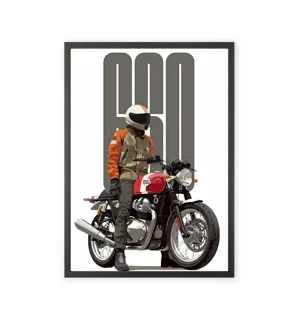 Motorcyclist-themed wall art