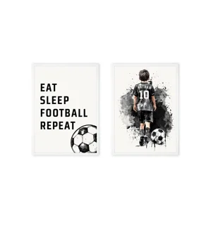 Two-piece football-themed wall art