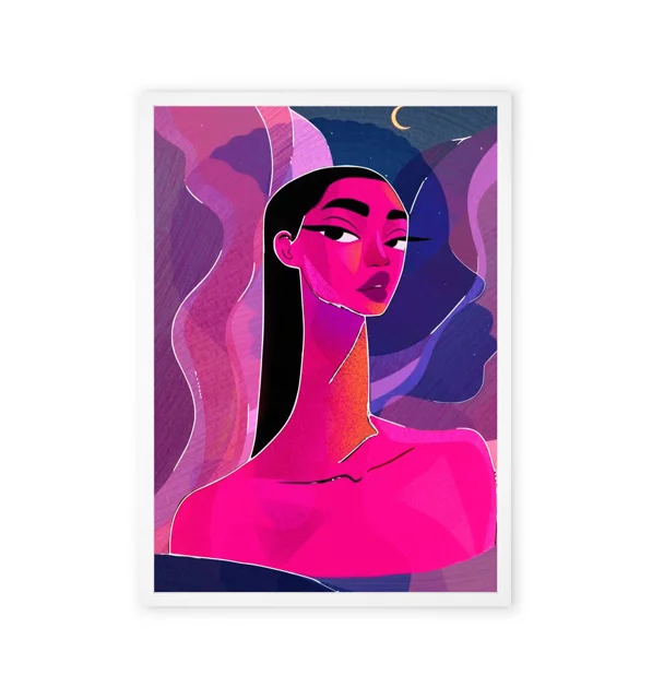 Modern decorative art print for girls