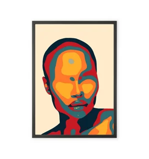 Modern colorful portrait art piece