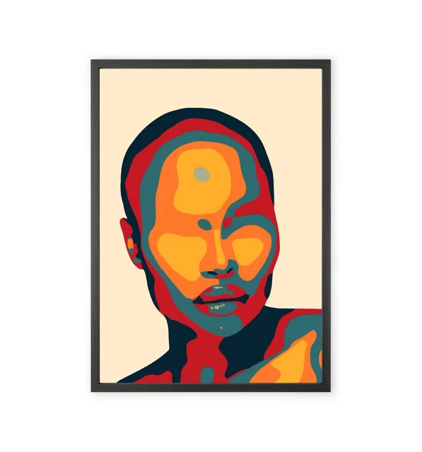 Modern colorful portrait art piece