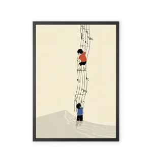 Children's wall art with a music theme