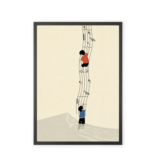 Children's wall art with a music theme