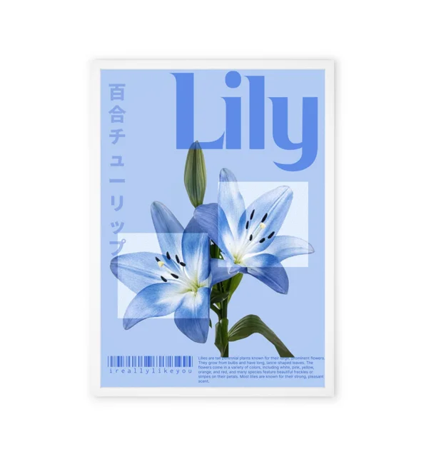 Blue Lily Flower Painting;