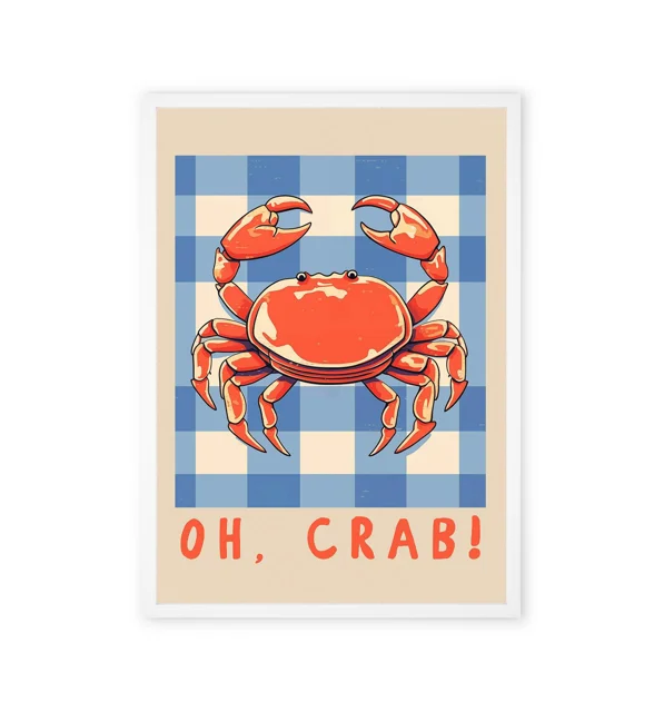 Pinterest-style cartoon crab wall art