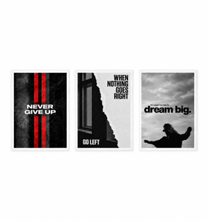 Three-piece motivational wall art