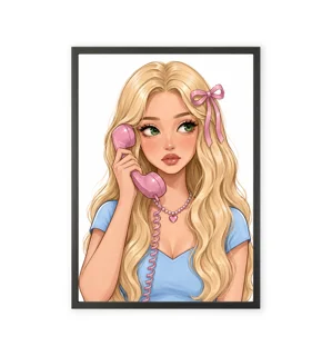 Anime-style wall art featuring a girl design