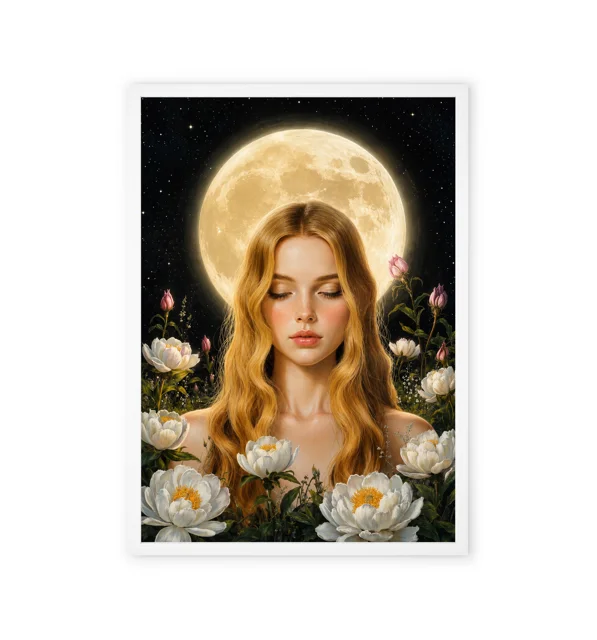 "Girl and Moon" wall art