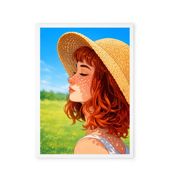 Red-haired girl design wall art
