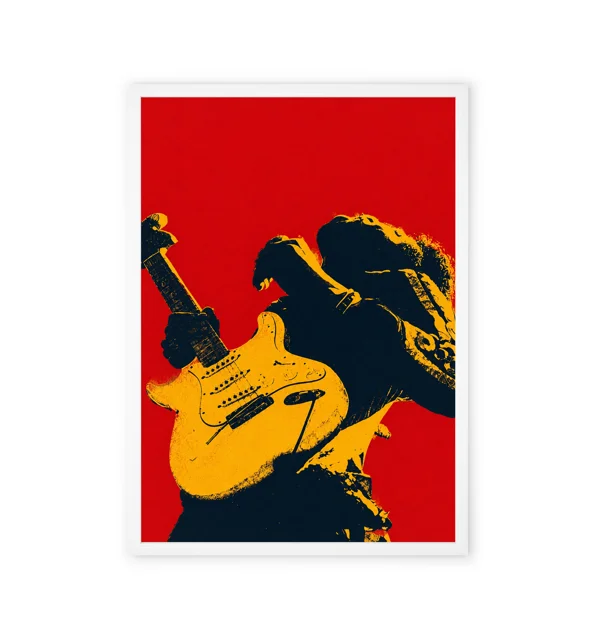 Electric guitar-themed art print