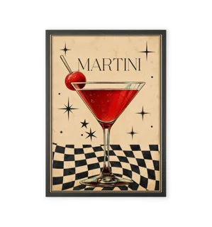 Vintage decorative painting Martini design