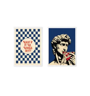 Two-piece wall art featuring a Pinterest-style David design and modern typography.