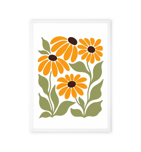 Minimalist Pinterest-style print of orange flowers