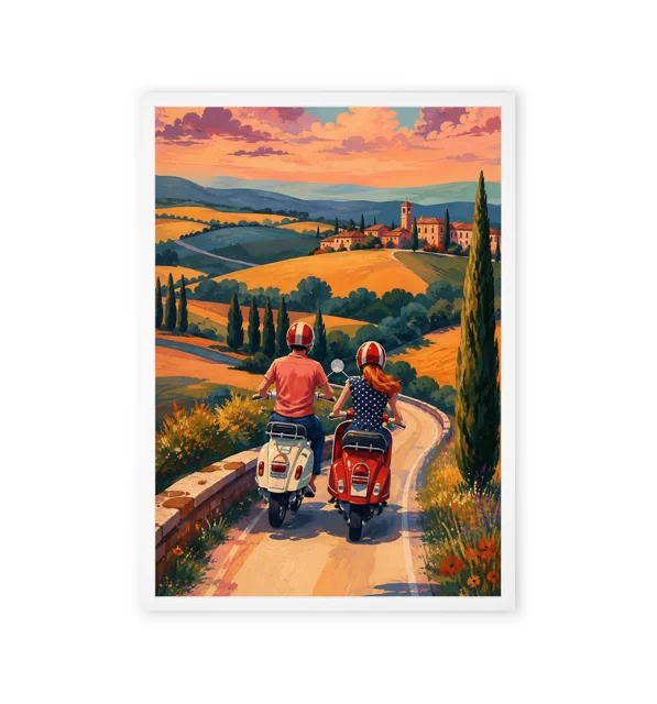 Travel and Motorcycling Themed Art Print