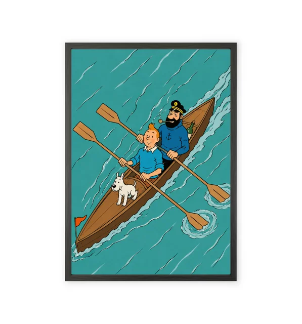 Tintin and Captain Animation-Style Wall Art