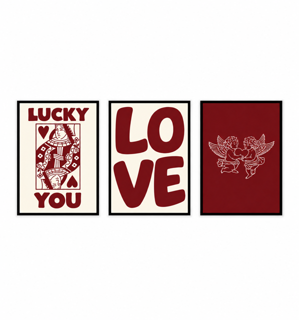 Three-piece "Love" design wall art