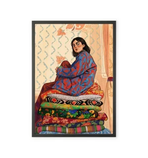Nostalgic art print featuring a girl's design