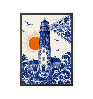 Lighthouse-themed art wall art