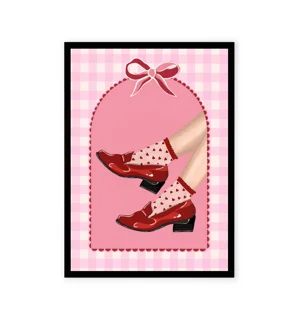 Pink fantasy shoe design wall art