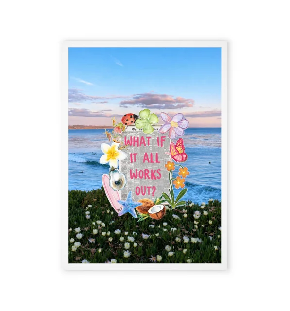 تابلو انگیزشی تایپوگرافی طرح ساحل و دریا