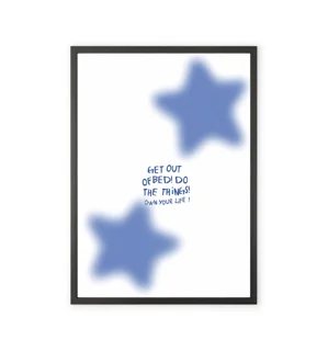Blue Star Minimal Motivational Wall Art