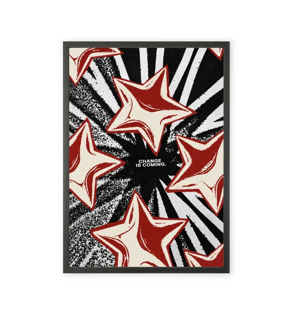 Modern Red & Black Graphic Wall Art