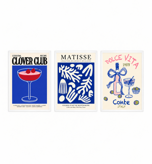 Three-piece vintage wall art