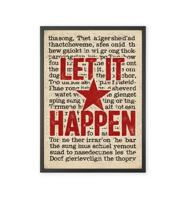 تابلو انگیزشی تایپوگرافی LET IT HAPPEN