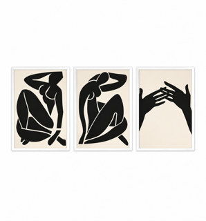 Three-piece abstract artwork