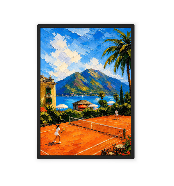 Tennis Court Painting-Style Wall Art
