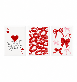 Romantic three-piece wall art set