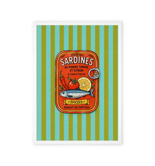 Classic Sardine Sign with Red Tin