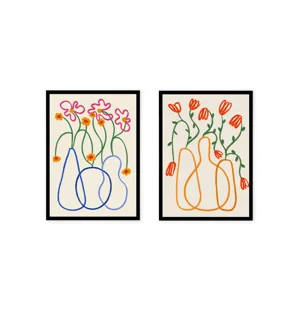 Two-piece Artline floral wall art