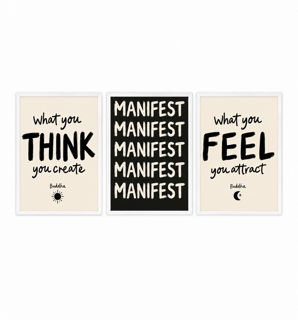 "Manifest" Three-Piece Wall Art