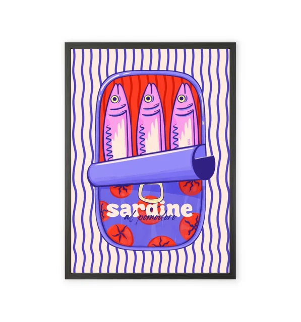 Sardine wall art with a whimsical design