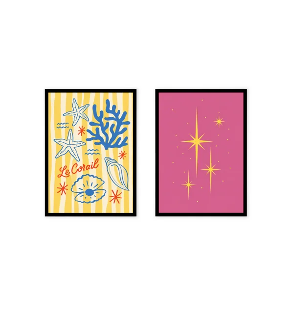 Two-piece New York-themed wall art