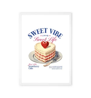 Strawberry cake design wall art