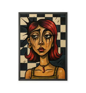 Red-haired woman art print