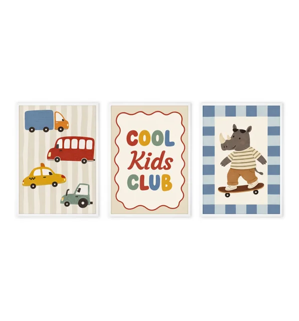 تابلو سهتکه کودک Cool Kids Club