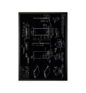 Mobile Phone Technical Engineering Schematic Art Print