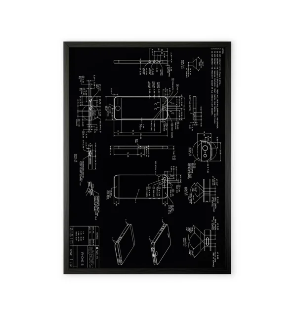 Mobile Phone Technical Engineering Schematic Art Print