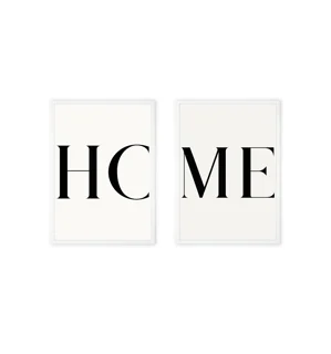 Two-piece minimalist typography art print