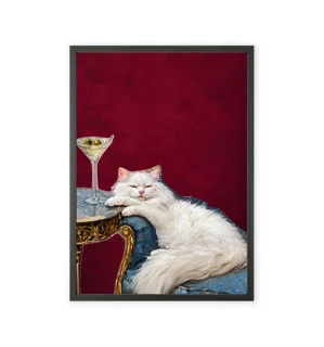 Aristocratic White Cat Painting