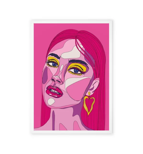 Pink Pop Art Portrait Painting