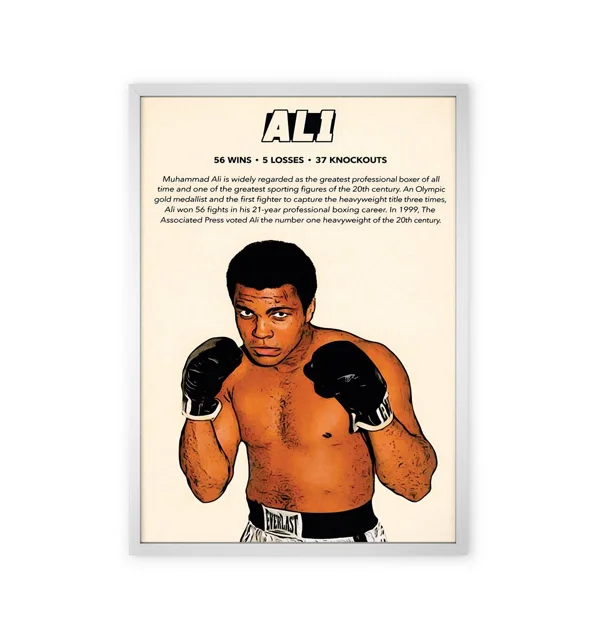 Boxing-themed artwork featuring Muhammad Ali